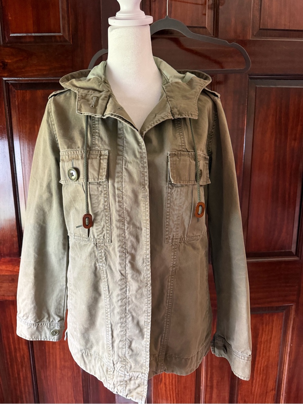 J Crew Olive Green Hooded Utility Jacket - Women
